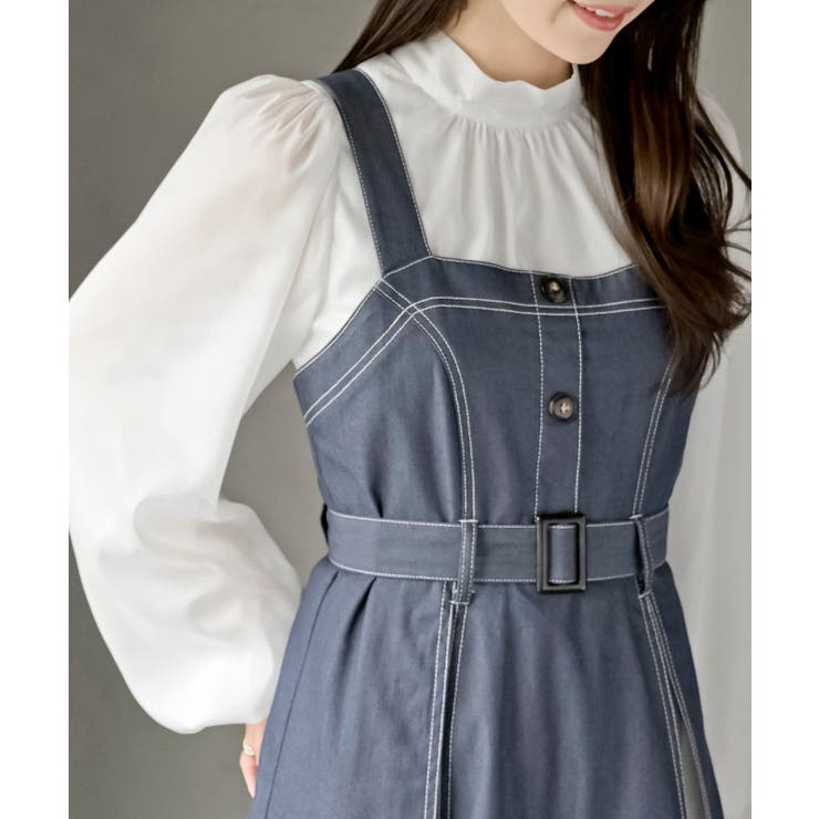 チュール切替配色ステッチジャンドレ[品番：RPSW0001426]｜rps（アール