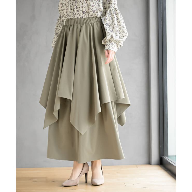 ライトカーキ | レイヤードイレヘムスカート | rps