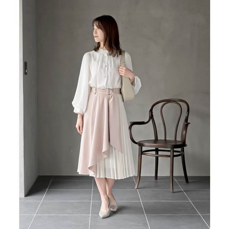 新品タグ付】LUSUD ヤマダヤ シフォン切り替えロングスカート