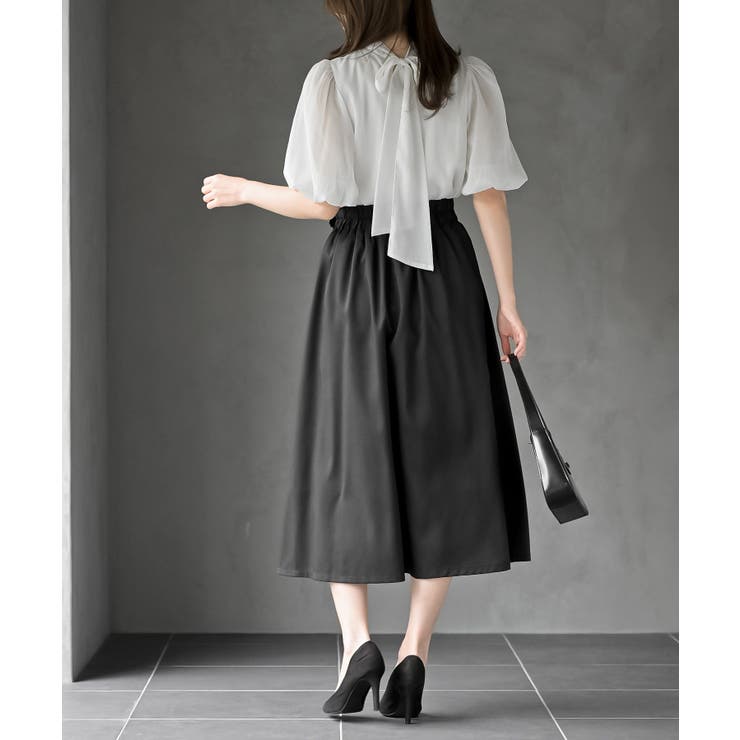 シフォン切替ラップスカート | rps | 詳細画像4 