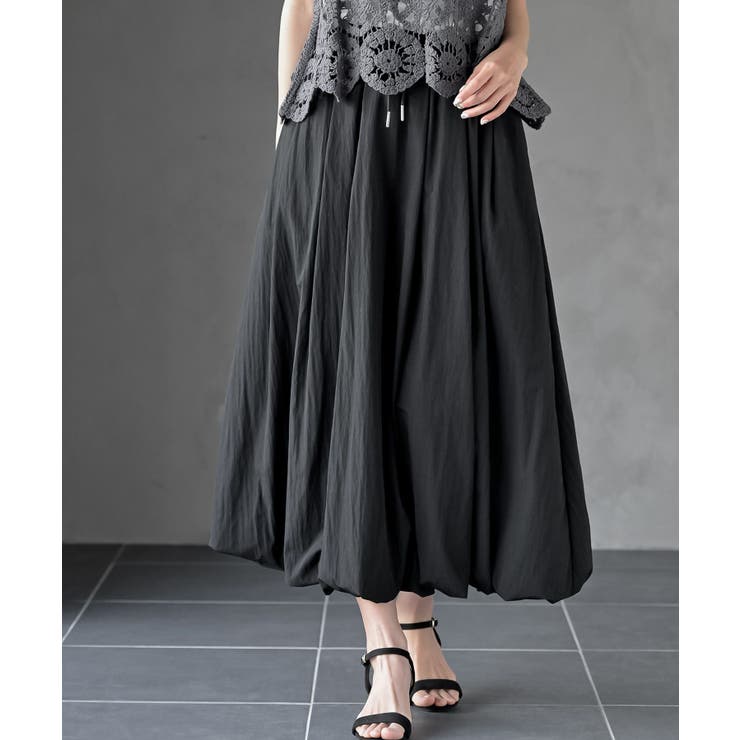 ブラック | タックボリュームバルーンスカート | rps