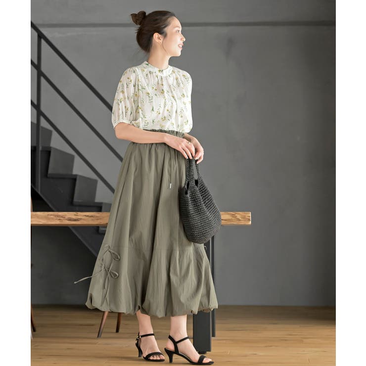 サイドリボンワッシャーバルーンロングスカート | rps | 詳細画像10 