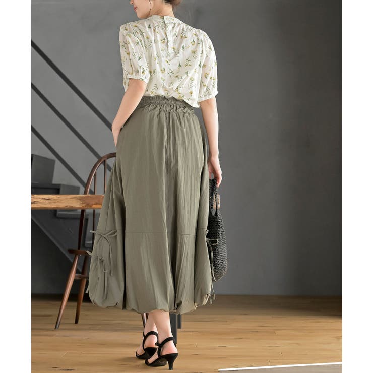 サイドリボンワッシャーバルーンロングスカート | rps | 詳細画像12 