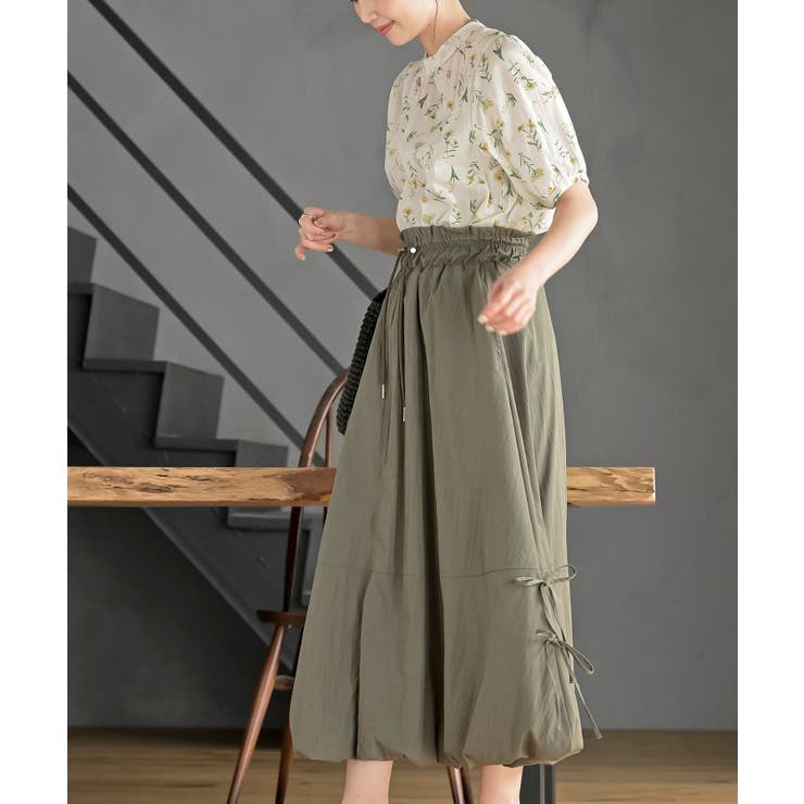 サイドリボンワッシャーバルーンロングスカート | rps | 詳細画像13 