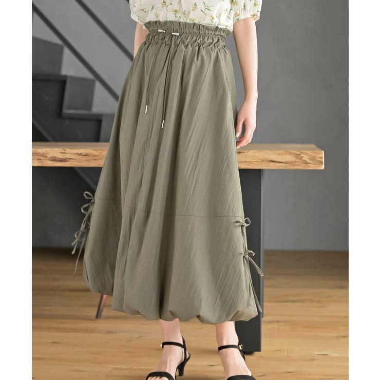 サイドリボンワッシャーバルーンロングスカート | rps | 詳細画像14 