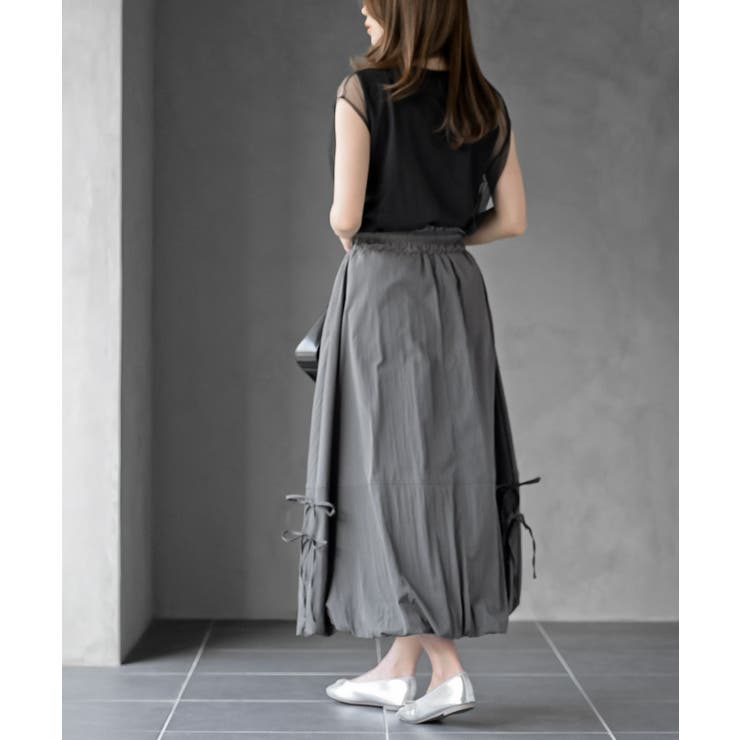 サイドリボンワッシャーバルーンロングスカート | rps | 詳細画像20 