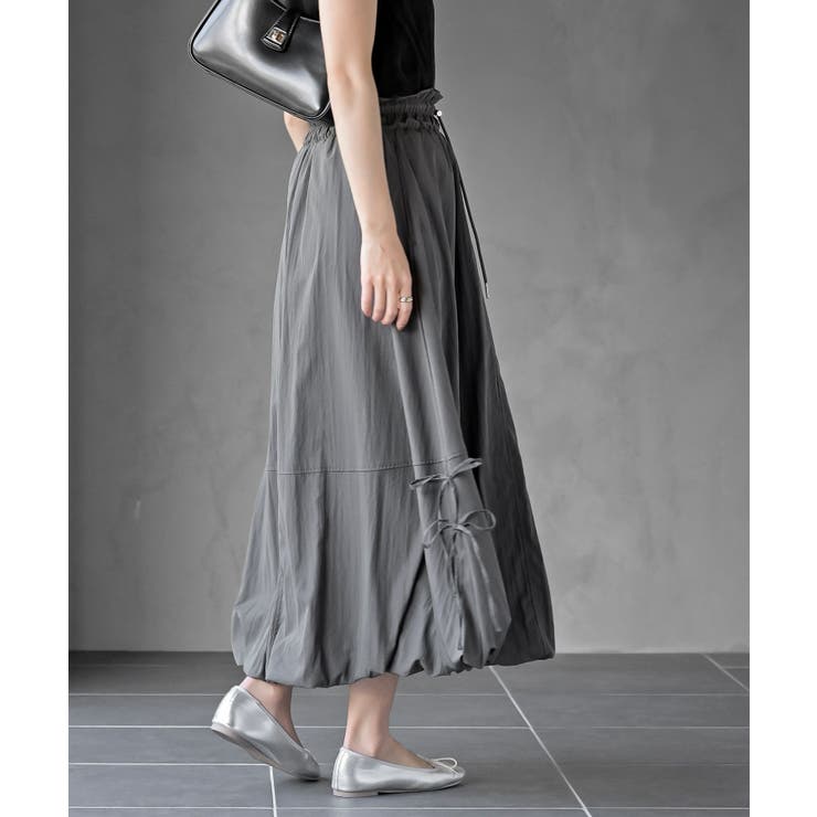 サイドリボンワッシャーバルーンロングスカート | rps | 詳細画像21 