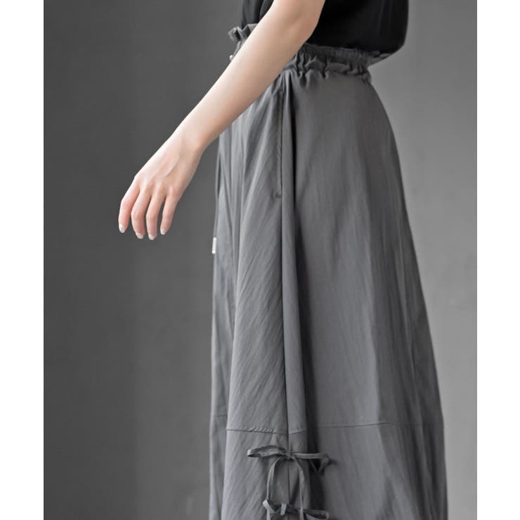 サイドリボンワッシャーバルーンロングスカート | rps | 詳細画像22 