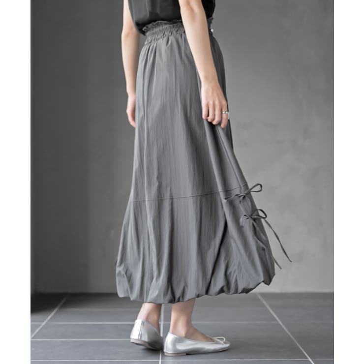 サイドリボンワッシャーバルーンロングスカート | rps | 詳細画像24 