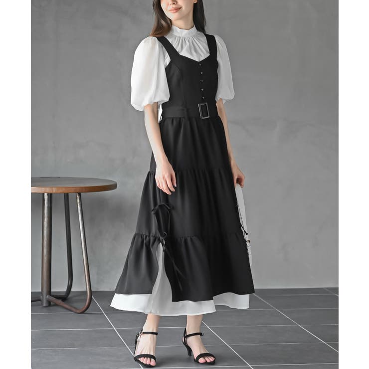 サイドリボンシフォンレイヤーティアードジャンスカ | rps | 詳細画像1 