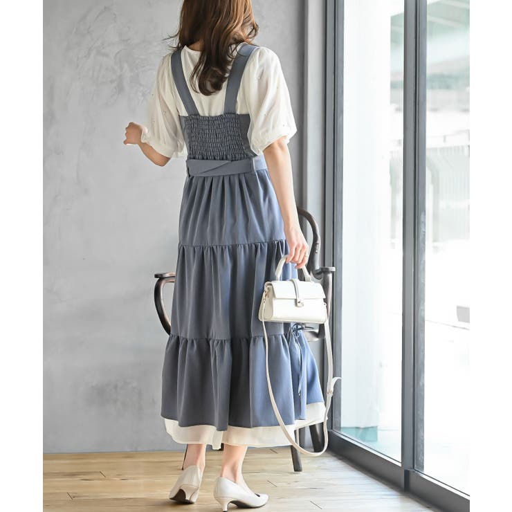 サイドリボンシフォンレイヤーティアードジャンスカ | rps | 詳細画像12 