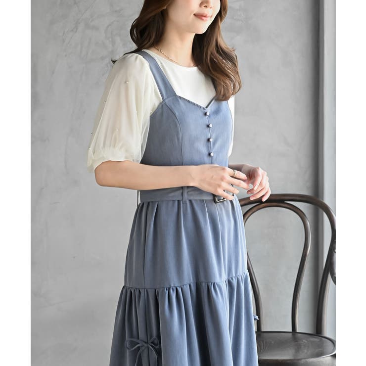 サイドリボンシフォンレイヤーティアードジャンスカ | rps | 詳細画像14 