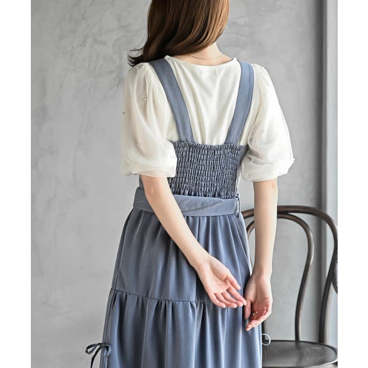 サイドリボンシフォンレイヤーティアードジャンスカ | rps | 詳細画像16 