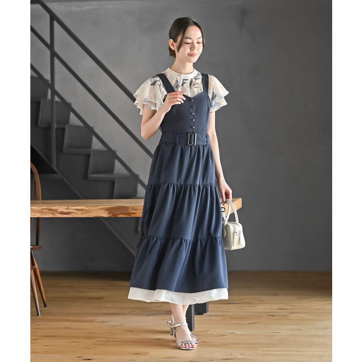 サイドリボンシフォンレイヤーティアードジャンスカ | rps | 詳細画像18 