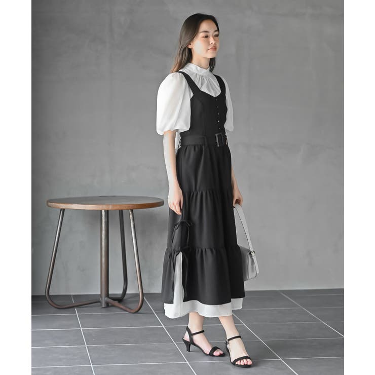 サイドリボンシフォンレイヤーティアードジャンスカ | rps | 詳細画像2 