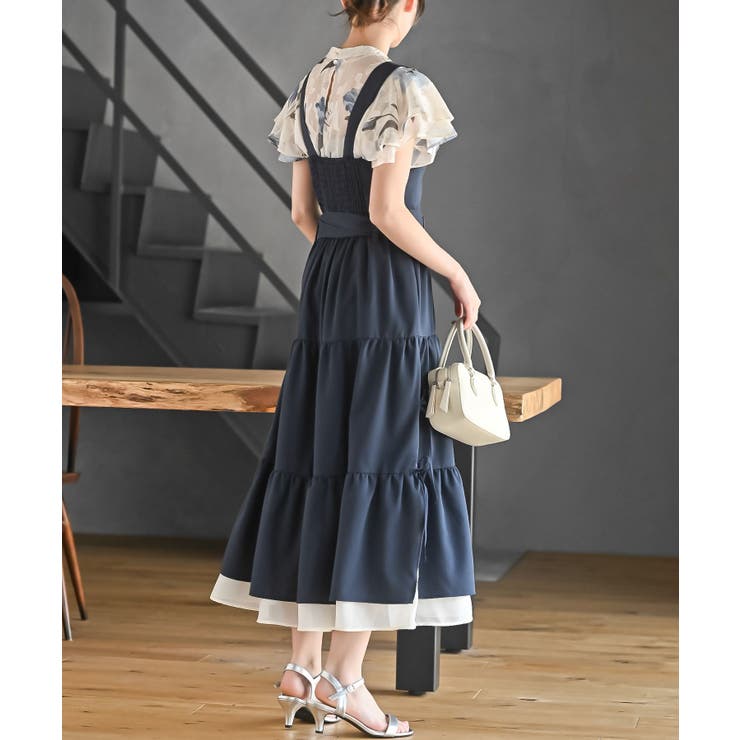 サイドリボンシフォンレイヤーティアードジャンスカ | rps | 詳細画像20 