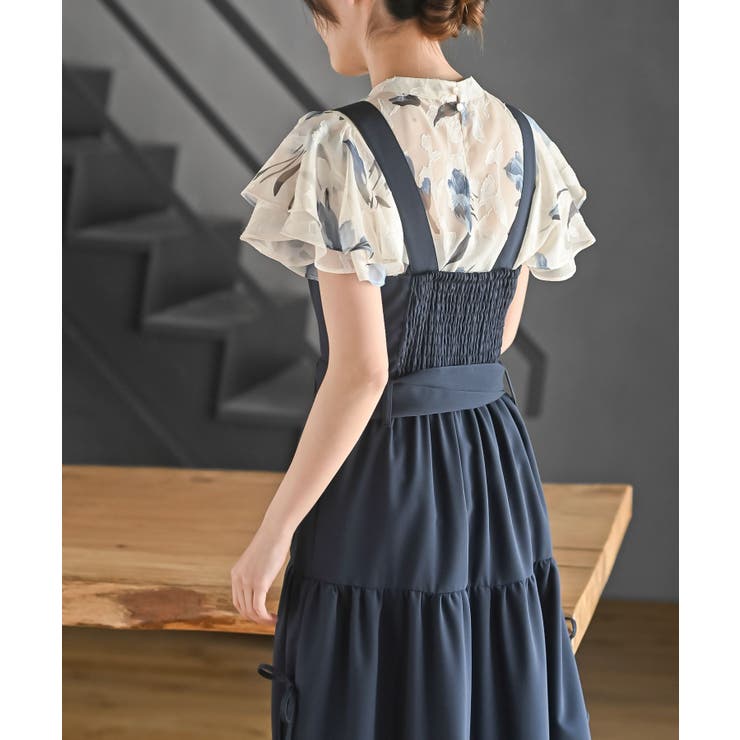 サイドリボンシフォンレイヤーティアードジャンスカ | rps | 詳細画像24 