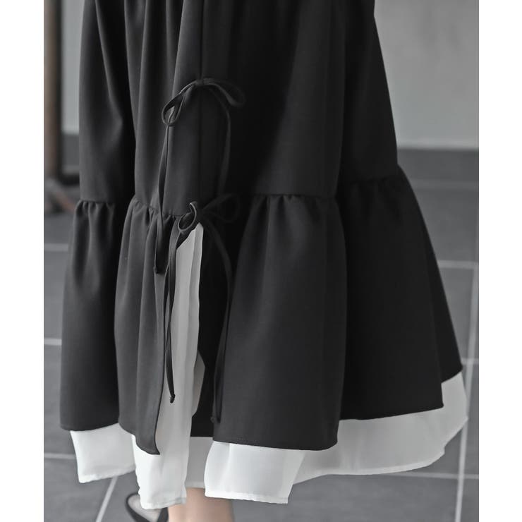 サイドリボンシフォンレイヤーティアードジャンスカ | rps | 詳細画像6 