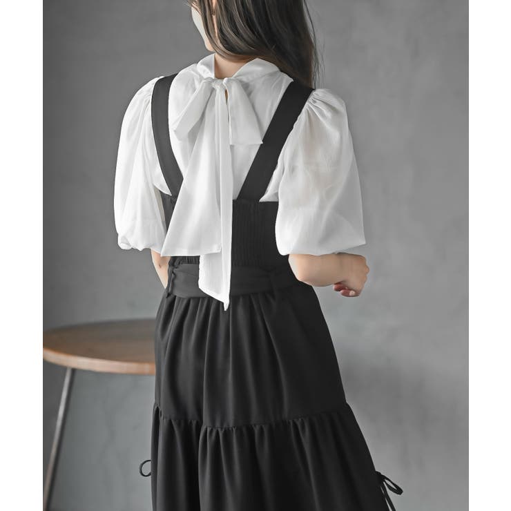 サイドリボンシフォンレイヤーティアードジャンスカ | rps | 詳細画像8 