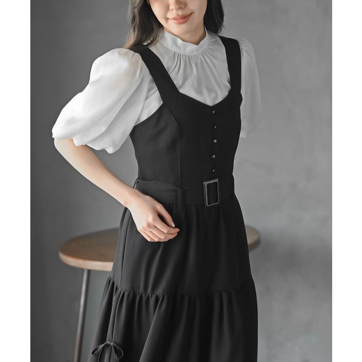 サイドリボンシフォンレイヤーティアードジャンスカ | rps | 詳細画像9 