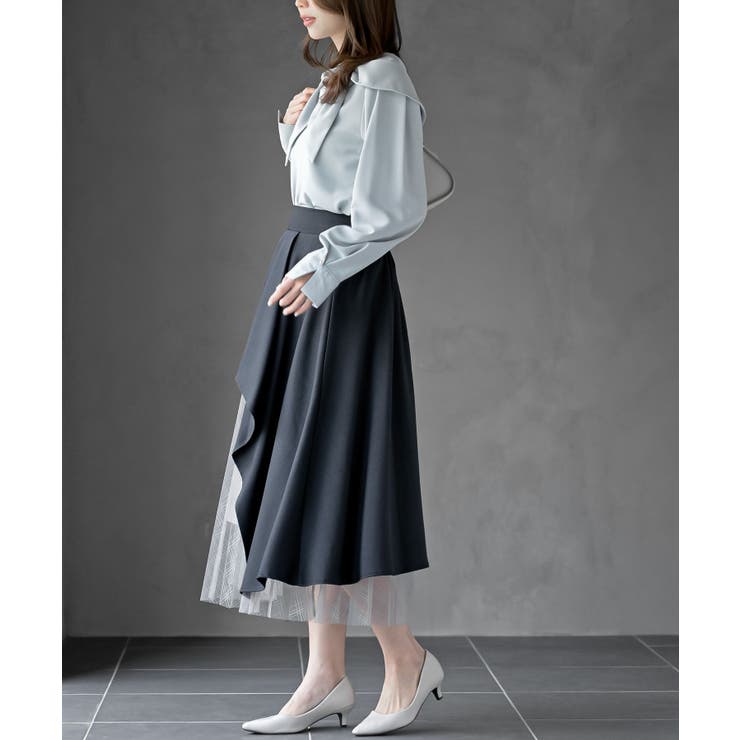 異素材切替ラッフルスカート | rps | 詳細画像12 