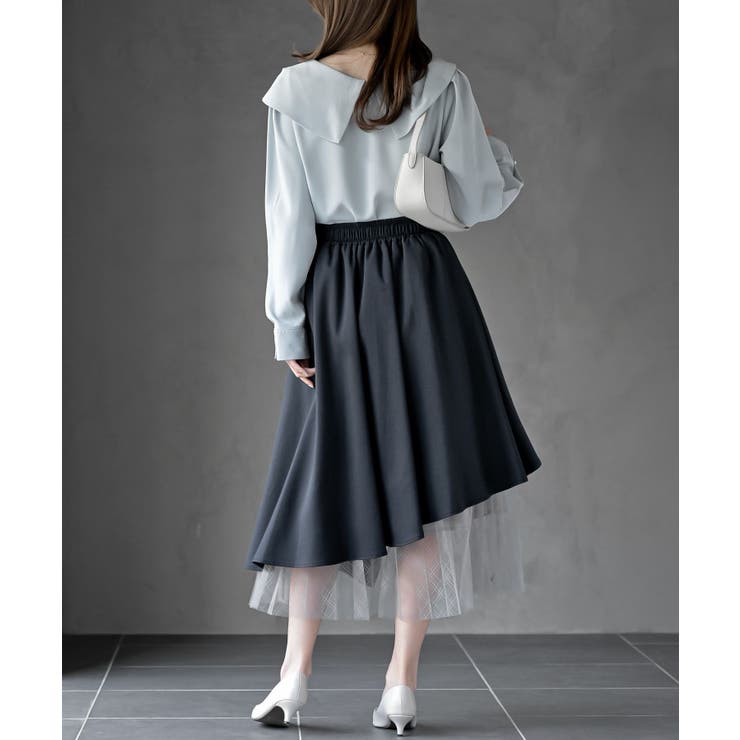 異素材切替ラッフルスカート | rps | 詳細画像13 