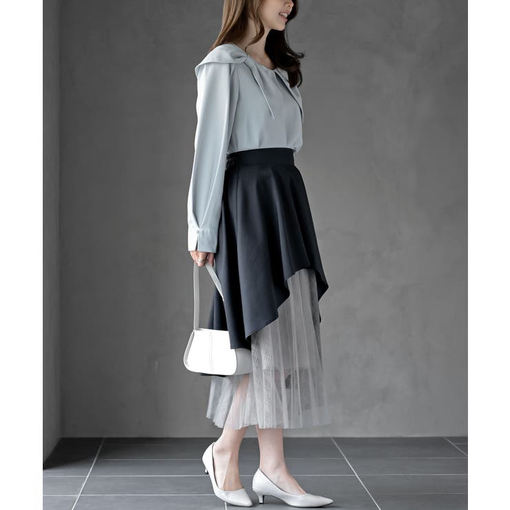 異素材切替ラッフルスカート | rps | 詳細画像14 