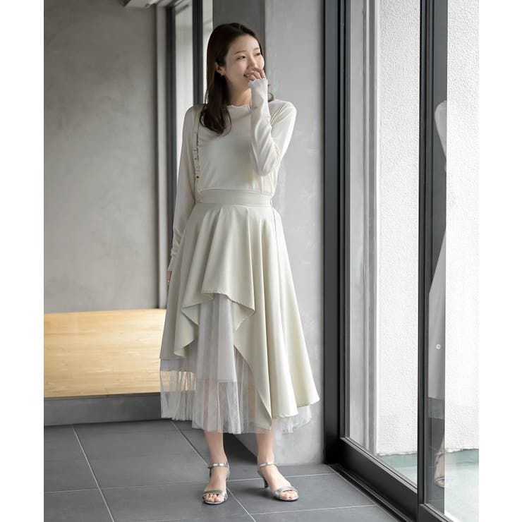 異素材切替ラッフルスカート | rps | 詳細画像2 