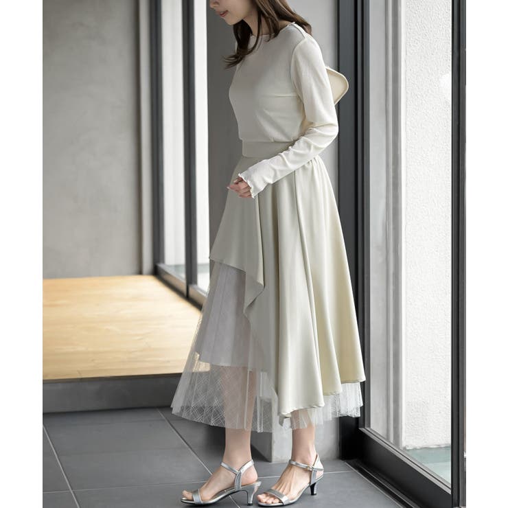 異素材切替ラッフルスカート | rps | 詳細画像3 