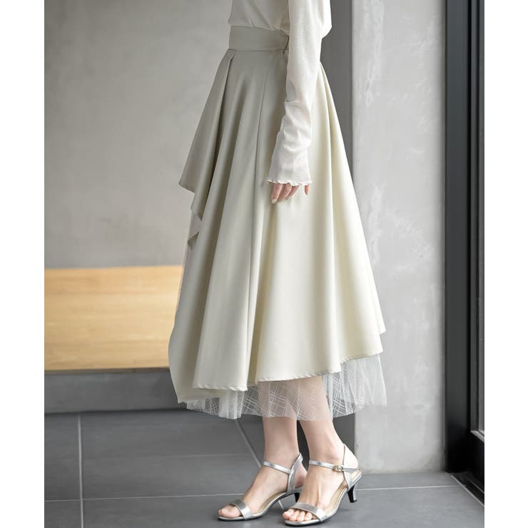 異素材切替ラッフルスカート | rps | 詳細画像7 