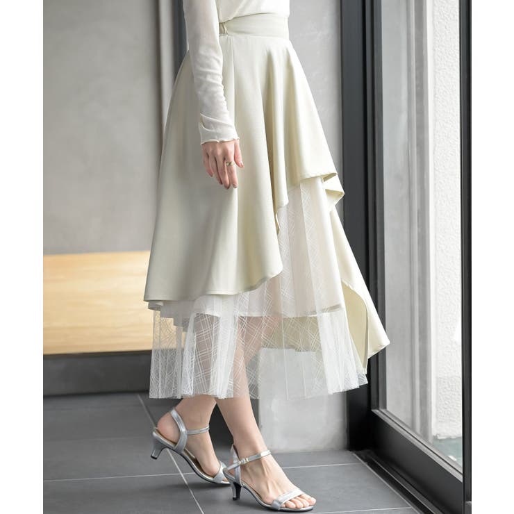 異素材切替ラッフルスカート | rps | 詳細画像9 