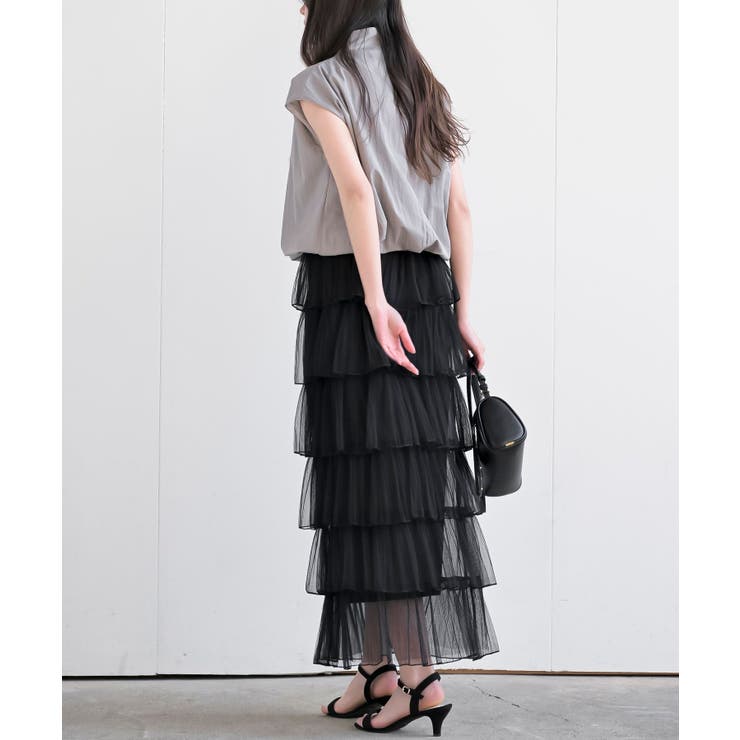 ６段ティアードチュールロングスカート | rps | 詳細画像12 