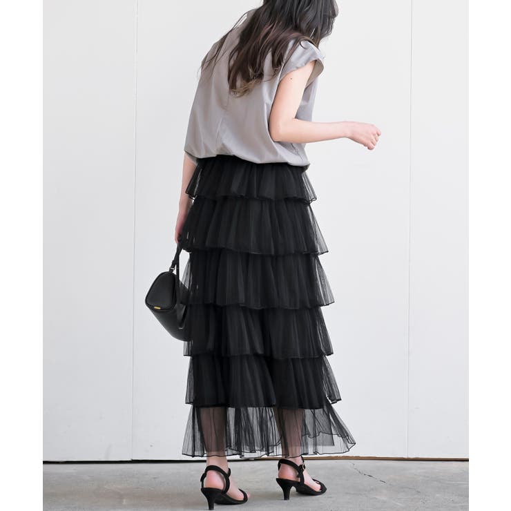 ６段ティアードチュールロングスカート | rps | 詳細画像13 