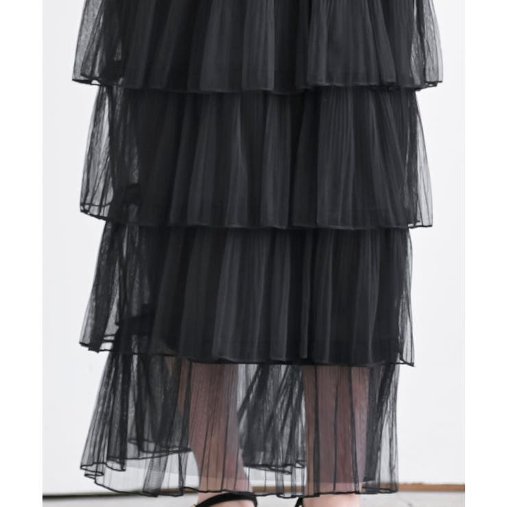 ６段ティアードチュールロングスカート | rps | 詳細画像15 