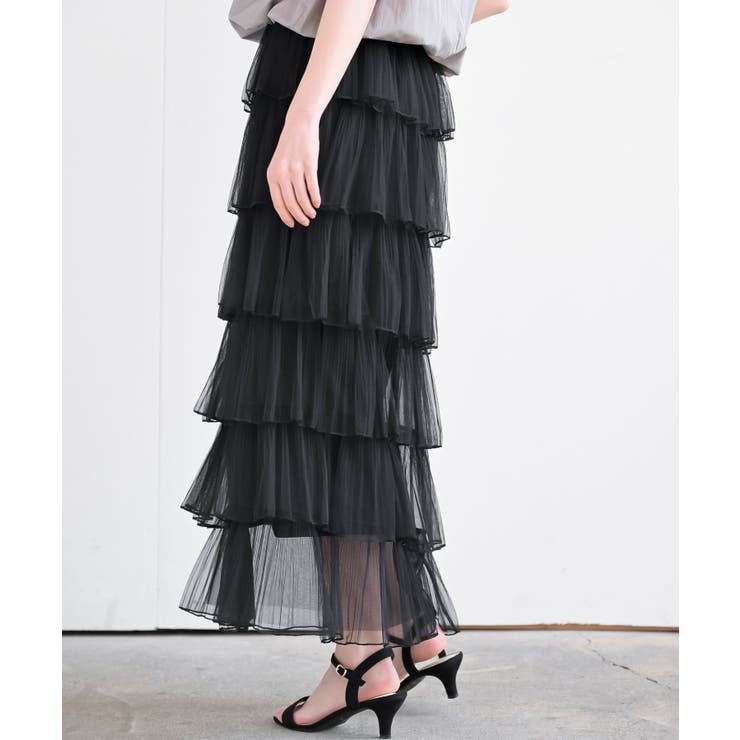 ６段ティアードチュールロングスカート | rps | 詳細画像16 