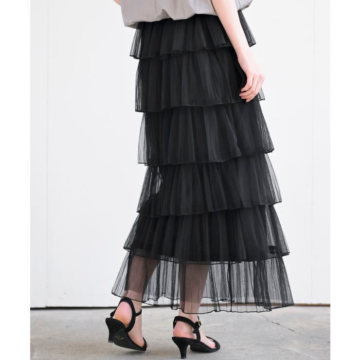 ６段ティアードチュールロングスカート | rps | 詳細画像17 