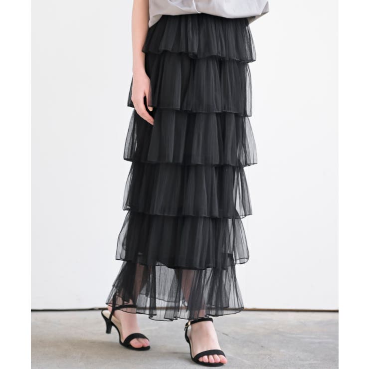 ６段ティアードチュールロングスカート | rps | 詳細画像18 