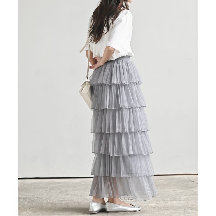 ６段ティアードチュールロングスカート | rps | 詳細画像20 