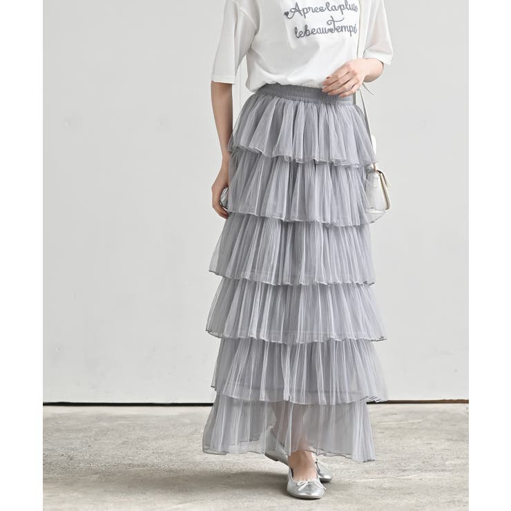 ６段ティアードチュールロングスカート | rps | 詳細画像22 