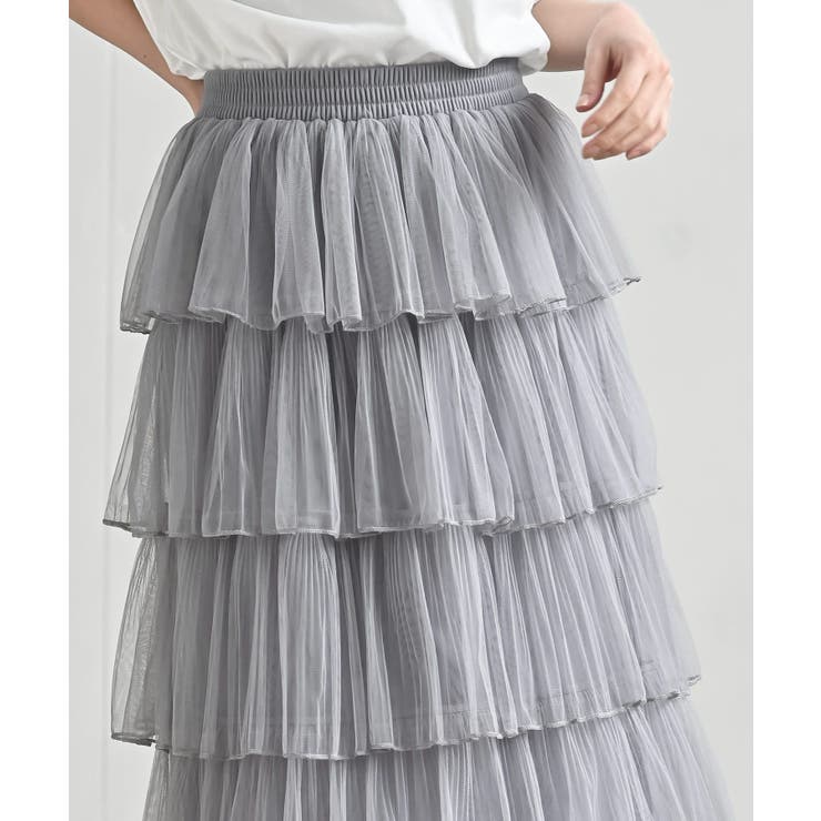 ６段ティアードチュールロングスカート | rps | 詳細画像23 