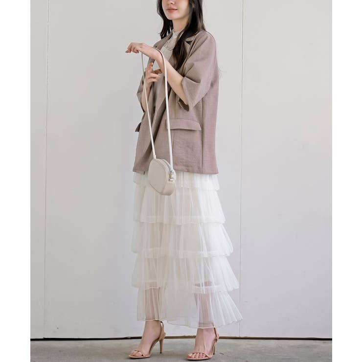 ６段ティアードチュールロングスカート | rps | 詳細画像3 