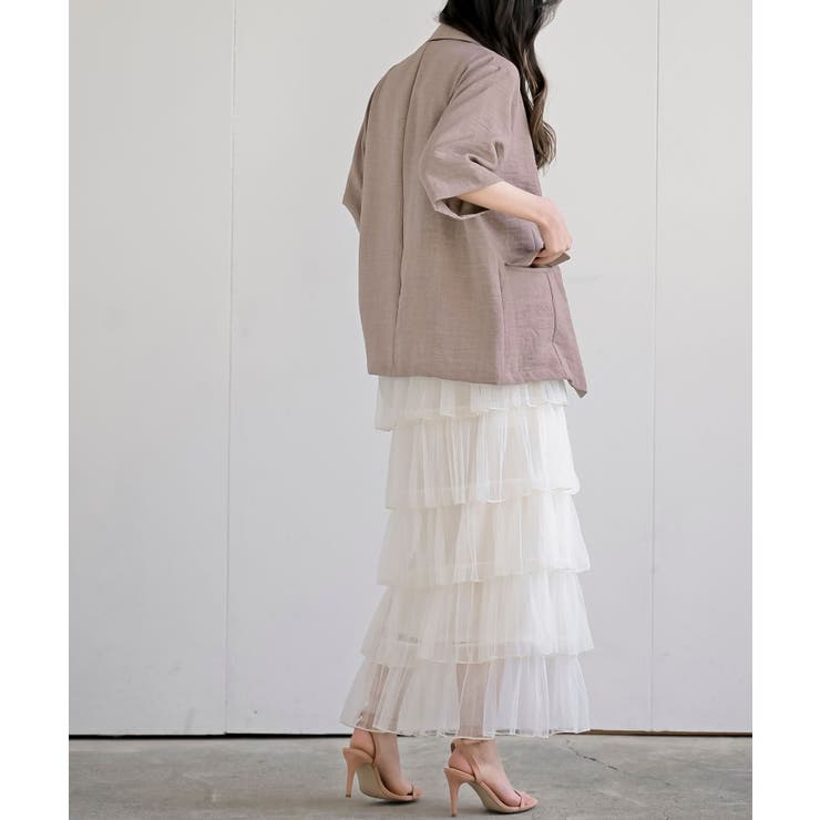 ６段ティアードチュールロングスカート | rps | 詳細画像4 