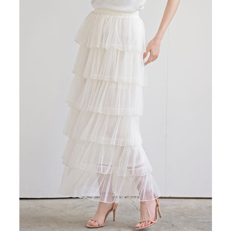 ６段ティアードチュールロングスカート | rps | 詳細画像7 