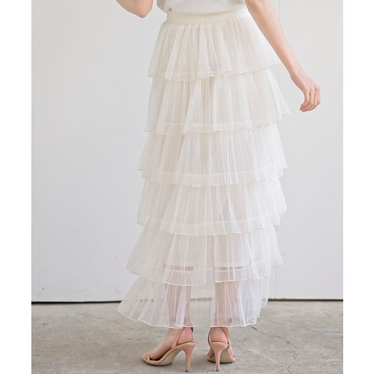 ６段ティアードチュールロングスカート | rps | 詳細画像8 