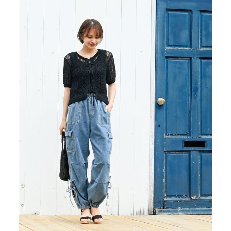 サイドリボンデニムカーゴパンツ | rps | 詳細画像10 