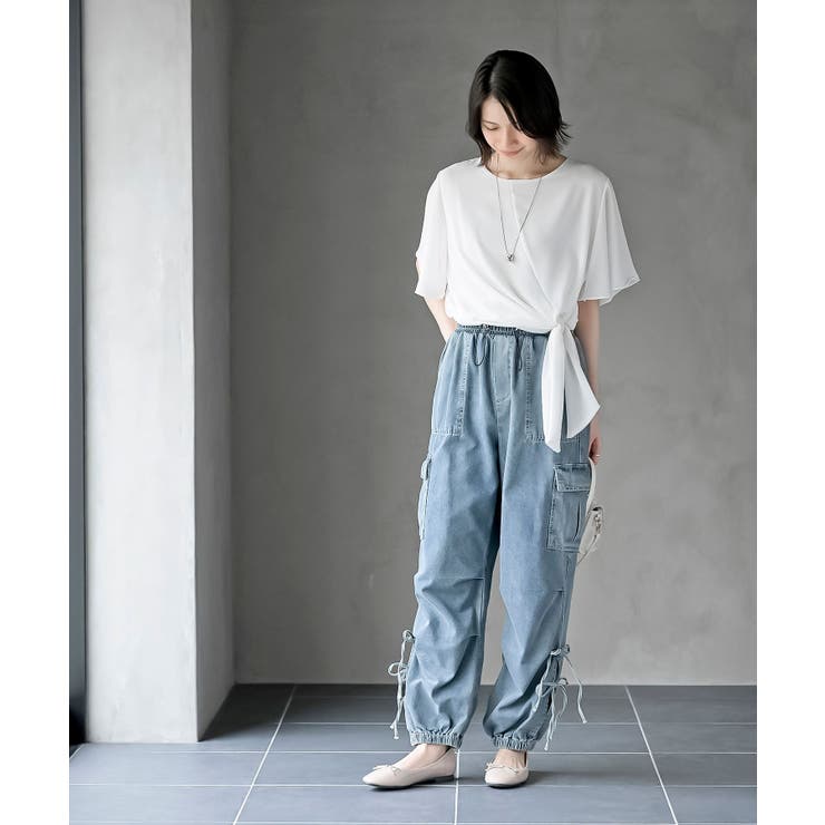 セール】WEGO/ラインリボンデザインナイロンパンツ（カーゴ