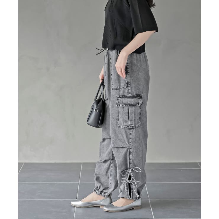 サイドリボンデニムカーゴパンツ | rps | 詳細画像21 