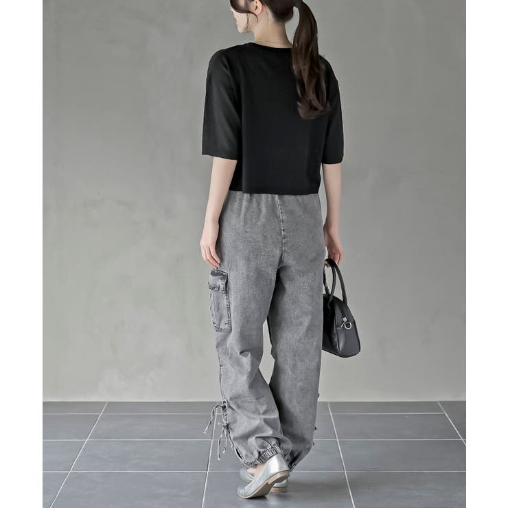 and mary バックリボンデニムカーゴパンツ サイズS 新品タグ付き ANDMARY】Back ribbon denim cargo pants