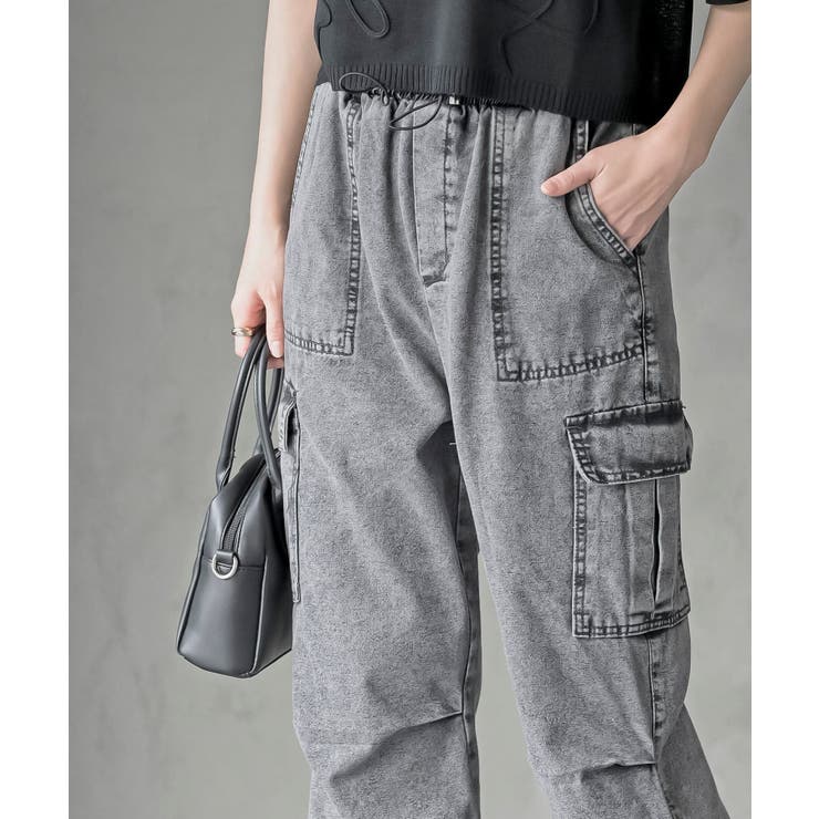 サイドリボンデニムカーゴパンツ | rps | 詳細画像24 