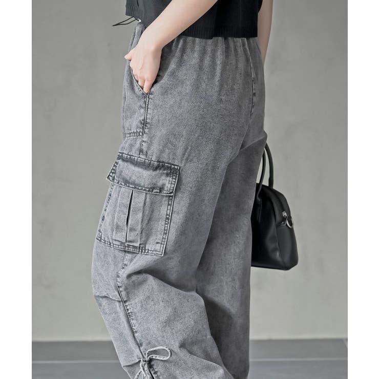 サイドリボンデニムカーゴパンツ | rps | 詳細画像25 